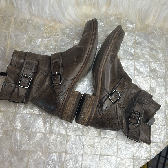 Paul Green Austria Ally Burnished Leather Biker Motorcycle Boot Booties Size 5.5 - Picture 4 of 10